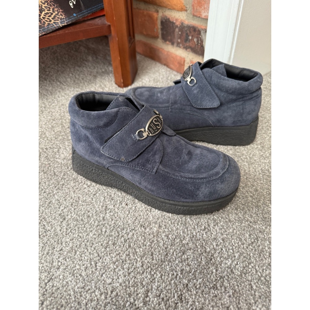 Y2K Vtg Hush Puppies Elvis Blue Suede Shoes womens 5-5.5 RARE
